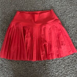 ALO Grand Slam Tennis Pleated Red Hot Summer Skirt
